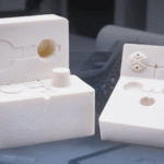 Two ceramic injection molds 3D printed by IA3D using their precision photopolymer capabilities