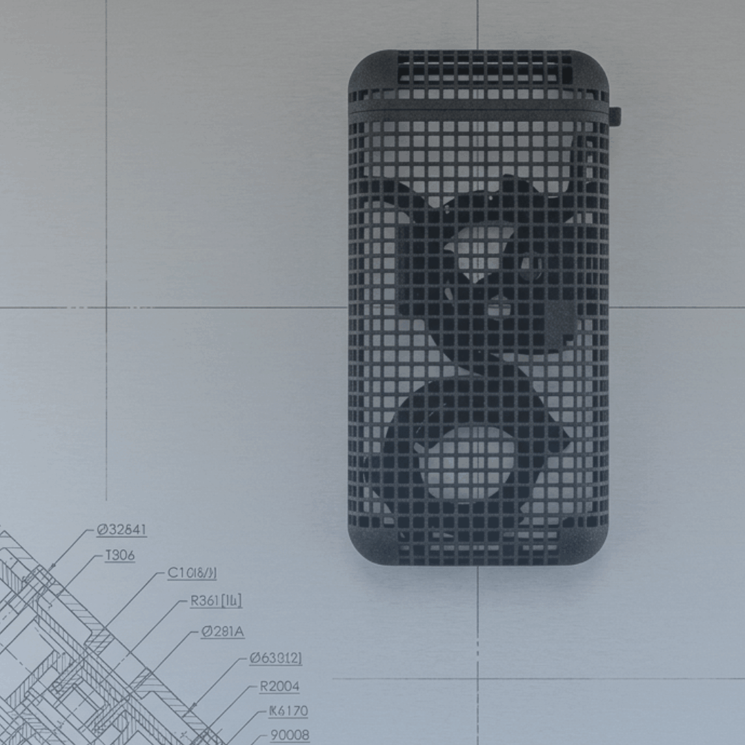 One of IA3D's 3D-printed parts kit (small parts printed INSIDE 3D-printed package with pull-tab opener)